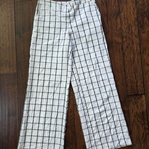 New York & Company Black and White Plaid Wide Leg  Pants Size M TALL